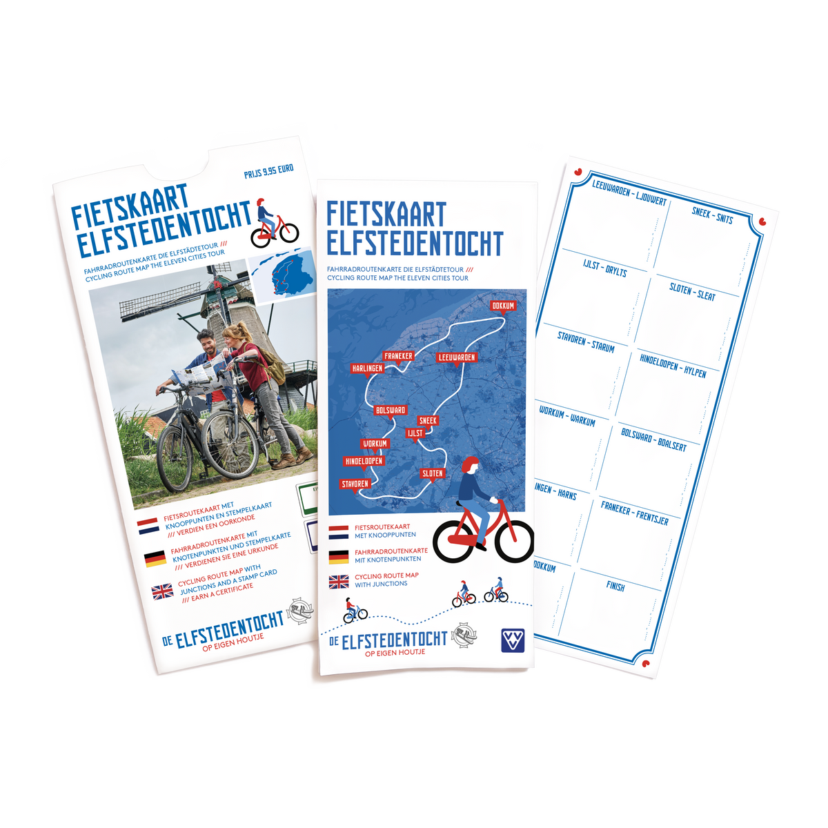 Fietskaart - Elfstedentocht met stempelkaart
