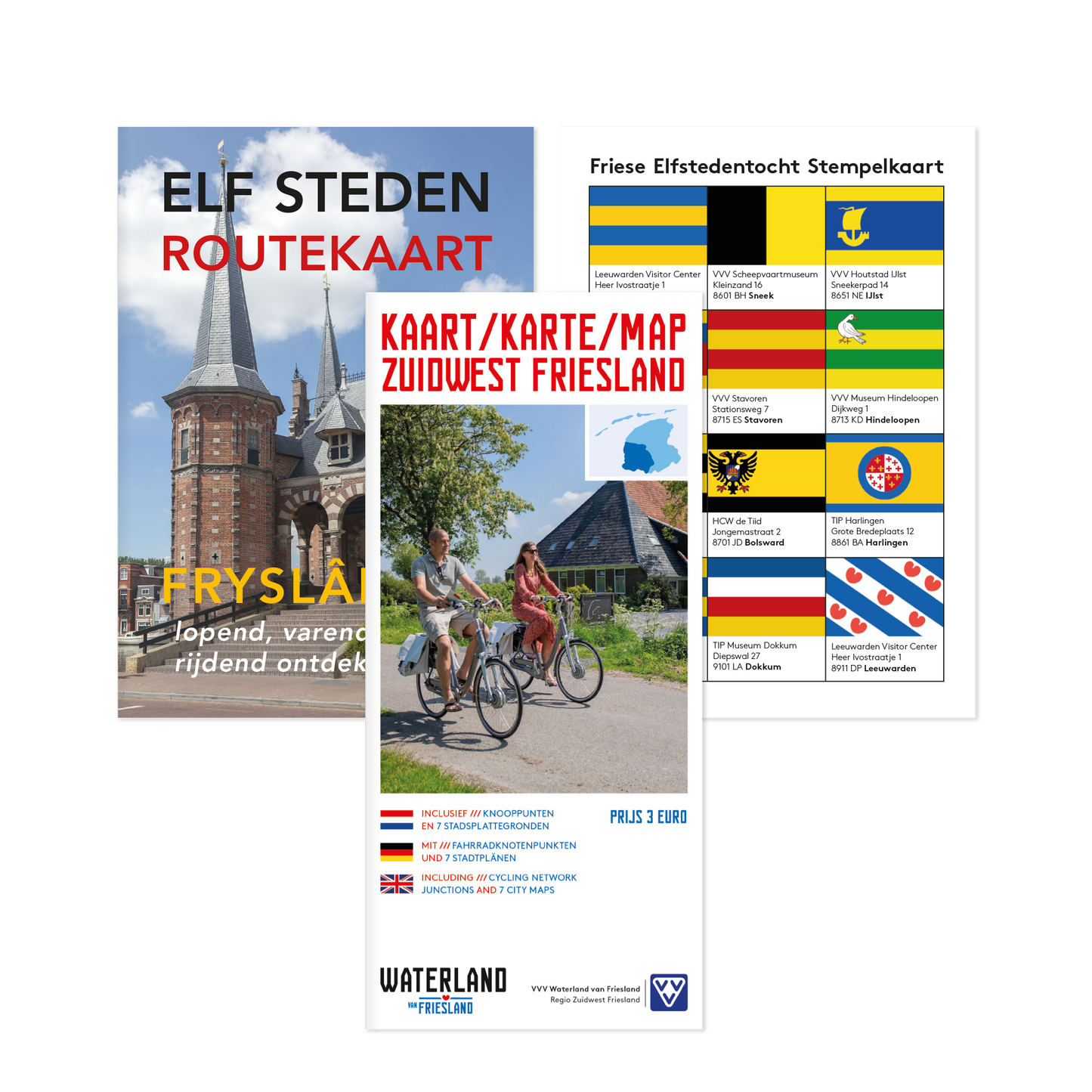 Bundel van regiokaart, Elfstedenroutekaart en stempelkaart