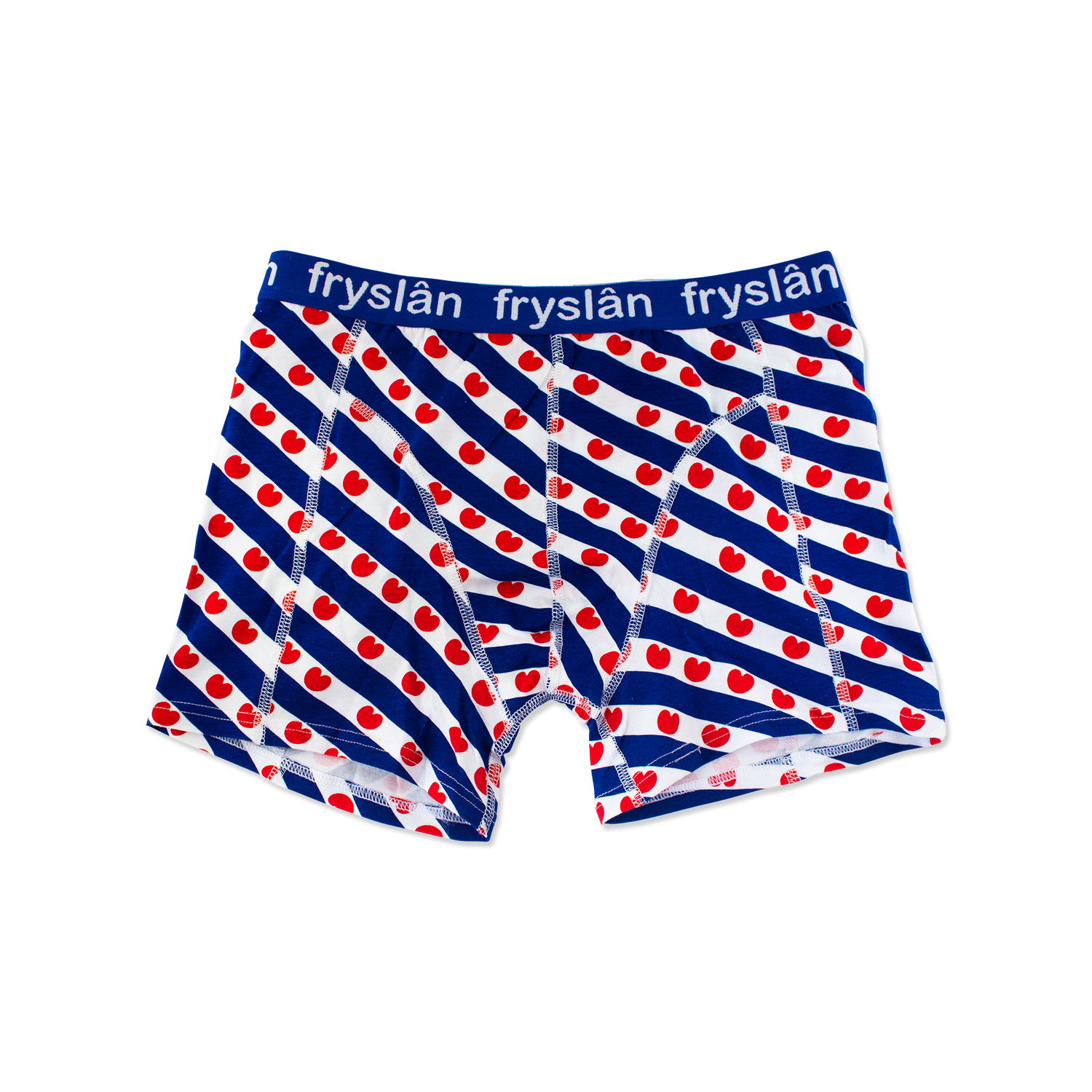 Boxershort met het ontwerp van de Friese vlag en de tekst Fryslân.