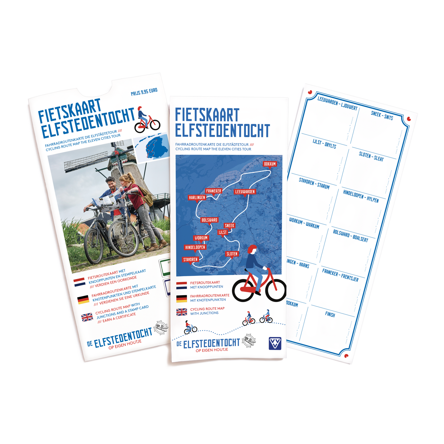Fietskaart Elfstedentocht met stempelkaart