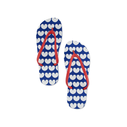 Duurzame slippers blauw/wit