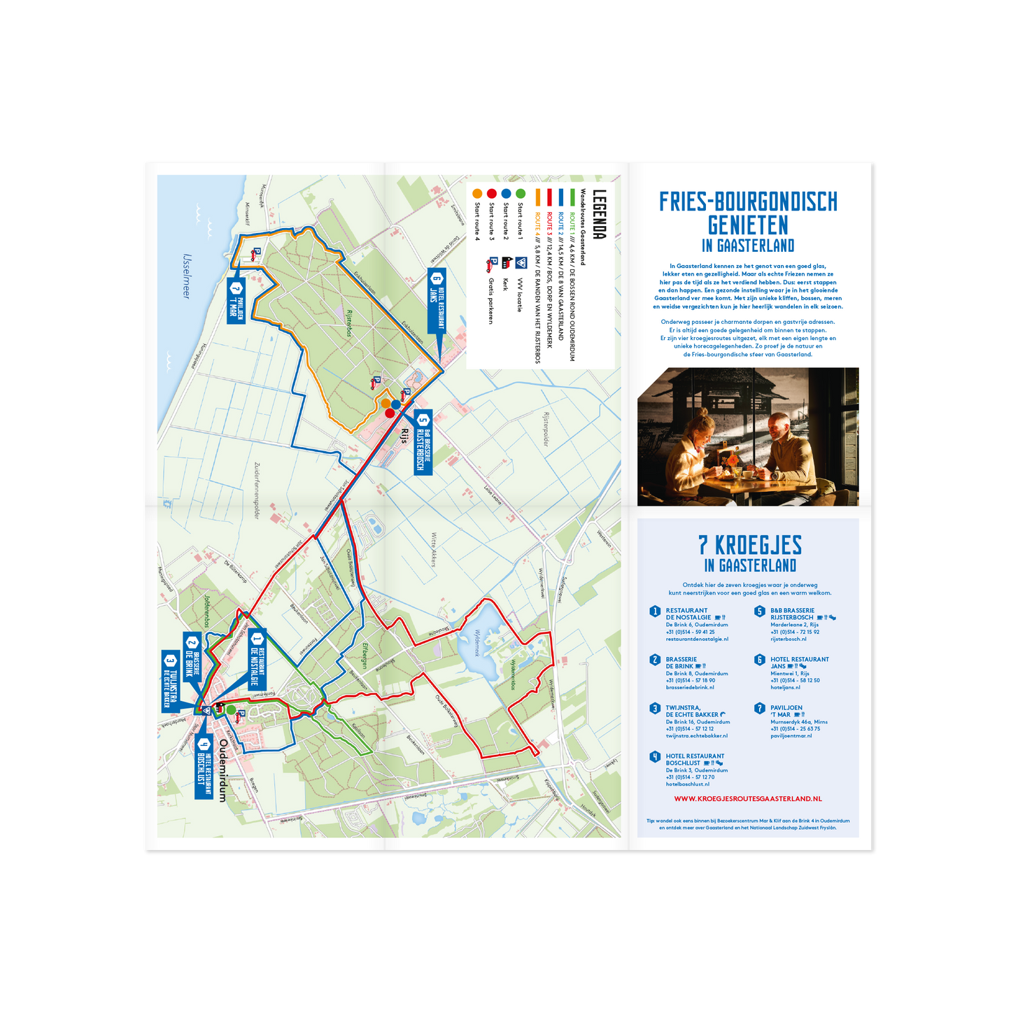 Routeplattegrond Kroegjesroutes Gaasterland
